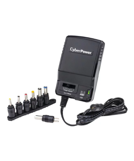 CyberPower CPUAC1U1300 Universal Power Adapter 3 -12 Volt / 1300mA with Folding AC